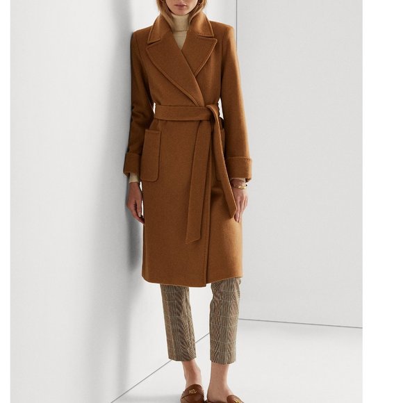 RALPH LAUREN 16 NEW CASHMERE WOOL BLEND TAN VICUNA COAT w BELT Womens winter - Picture 3 of 15